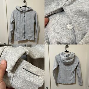 •LULULEMON•Scuba Hoodie Light Cotton Fleece Heather Core LightGrey Silver